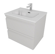 AQ77060-LG Комплект мебели: Тумба 60см ВЕГА с раковиной AQ0460-00, 2 ящика, цвет серый туман