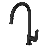 Смеситель VODA "Shore Black" для кухни c аэратором на шарнире, R-излив (SHR519BAR)