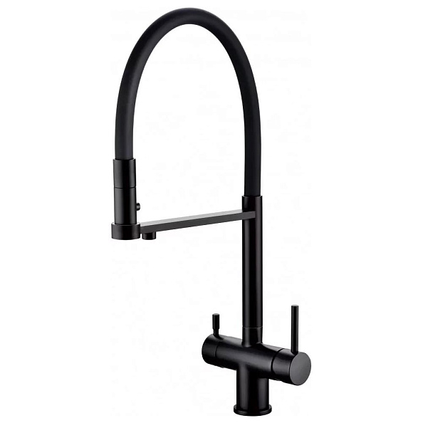Смеситель для кухни с гибким изливом Grocenberg GB4095BL, черный