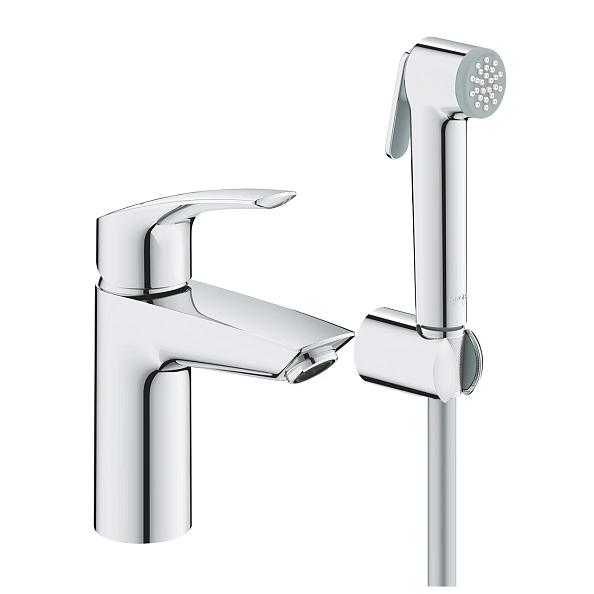Смеситель для раковины с душем GROHE Eurosmart с минибиде лейкой, хром (арт. 23124003)