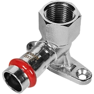 Угольник ROMMER настенный с креплением-ВР 22х1/2 из нержавеющей стали прессовой (RSS-0011-002212)