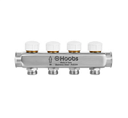 Коллектор Hoobs 1"х3/4" 2 выхода, из нержавеющей стали, с термостатическими клапанами