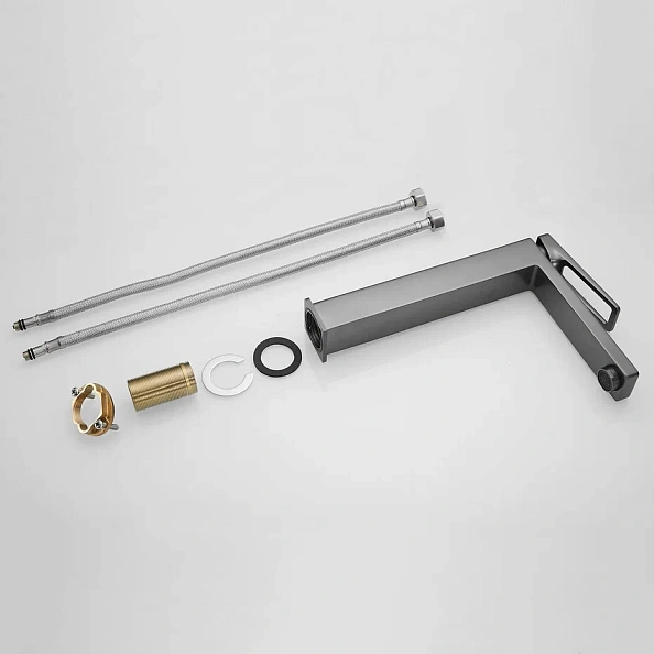 Смеситель для раковины Shevanik S6811T, оружейная сталь