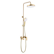Душевая система Prohanss для ванны и душа с тропическим душем поворотный излив 15 см, золотой сатин (P61.24.03)