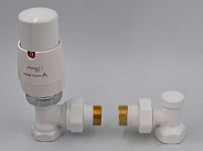 Комплект подключения Vario Term Elegant 1/2" (белый) термостатический угловой (ELGS0206C/FK)