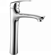 LM0409C "LINARA" Смеситель для умывальника монолитный высокий, хром