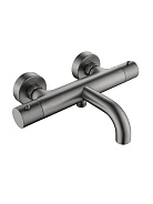 AQ1343BGM ЕВРОПА термостатический смеситель для ванны, шлиф. черный хром