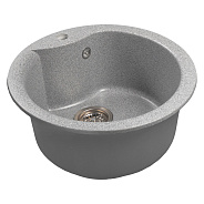 Мойкa MIXLINE МЛ-ГМС101 (ML-GMS101) СТАНДАРТ круглая, темно-серый (309), 480 мм (глуб. чаши 190) (558083)