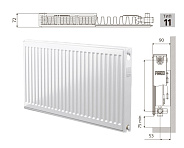 Стальной панельный радиатор PRADO Universal U11 600х1200 с нижним подключением
