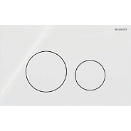 115.628.SI.1 Смывная клавиша Geberit Sigma40 для двойного смыва, круглая: Стекло/Белый