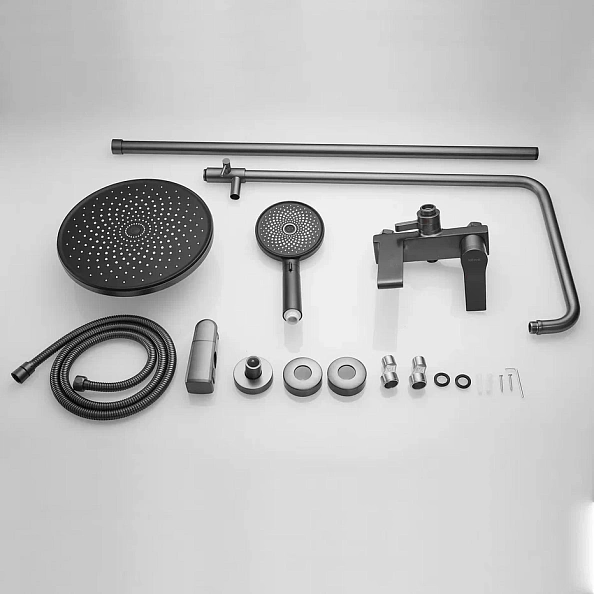 Душевая система Shevanik S8336T, оружейная сталь