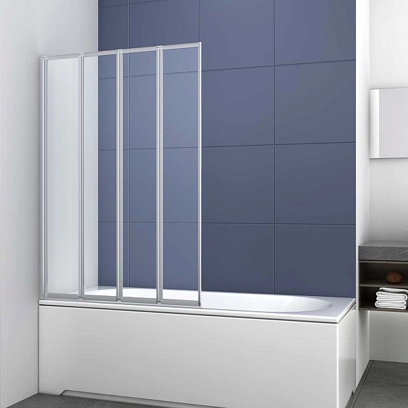 Стеклянная шторка на ванну Vincea 1000х1400 мм, стекло прозрачное, каркас хром (VSB-31100CL)