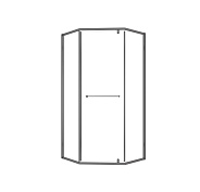 Душевой уголок OLIVE'S KABRERA, 5-тиугольный, 1000*1000*1950 мм, черный (KB-100C5-SW-GB)