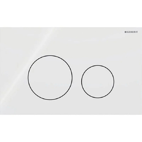 115.628.SI.1 Смывная клавиша Geberit Sigma40 для двойного смыва, круглая: Стекло/Белый