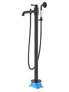 AQ1545MB КЛАССИК смеситель для ванны напольный (внешняя и скрытая часть), матовый черный