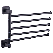 Держатель для полотенец 5-и реечный поворотный FASHUN чёрный (A2615-7)