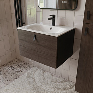 Тумба с раковиной подвесная (60см) Terminus Kontur KON10601200001O, венге/графит