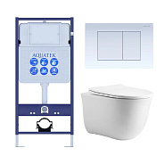 Set AQUATEK КЛАССИК cm (рама AQUATEK Standard INS-0000012 с звукоиз.прокладкой+крепеж KKI-0000002+кнопкаKDI-0000009+унитаз КЛАССИК AQ1112-00 с крышкой