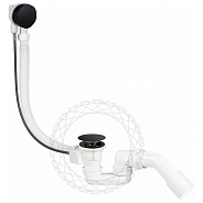 Слив-перелив (полуавтомат, 80 см.) FILARETE FL80BL, черный