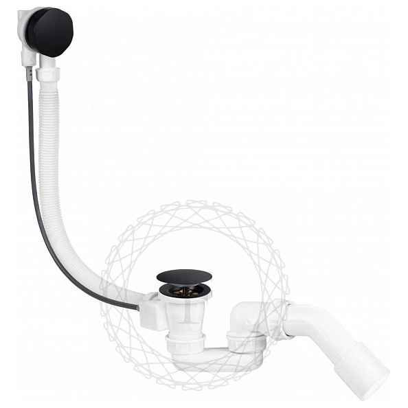 Слив-перелив (полуавтомат, 80 см.) FILARETE FL80BL, черный