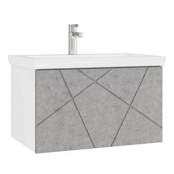 Тумба с раковиной подвесная VIGO Geometry 034 бетон, 70 см