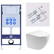 SET AQUATEK ЕВРОПА T-KKI2 (рама AQUATEK Standard INS-0000012(без клавиши)+крепеж KKI-0000002+унитаз ЕВРОПА AQ1900T-00 с тонким сиденьем soft-close