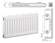 Радиатор стальной панельный PRADO Classic C21 600х2200 с боковым подключением