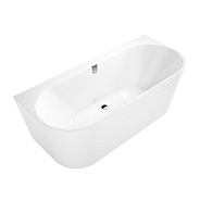 UBQ180OBR9CD00V-RW VILLEROY & BOCH OBERON 2.0 Ванна с задней стенкой 180x80х62 см, c удлиненным слив/перелив (хромированным + белым) Quaryl