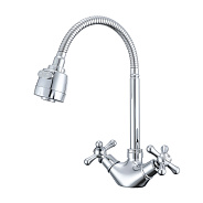 Смеситель Prohanss для кухни вентильный гибкий излив, хром (P10.43)