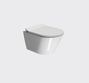 Унитаз подвесной GSI Kube X 500 мм х 360 мм, c Genius Flush, с крепежом, белый глянцевый (9412FR511)