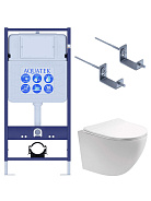 SET AQUATEK ЕВРОПА T-17-KKI2 (рама AQUATEK Standard INS-0000017+крепеж KKI-0000002+унитаз ЕВРОПА AQ1900T-00 с тонким сиденьем soft-close)