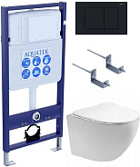 SET AQUATEK ЕВРОПА T KDI12 (рама AQUATEK Standard INS-0000012 с клавишей KDI-0000012 и крепежом KKI-0000002+унитаз AQ1900T-00 с тонким сиденьем sc)