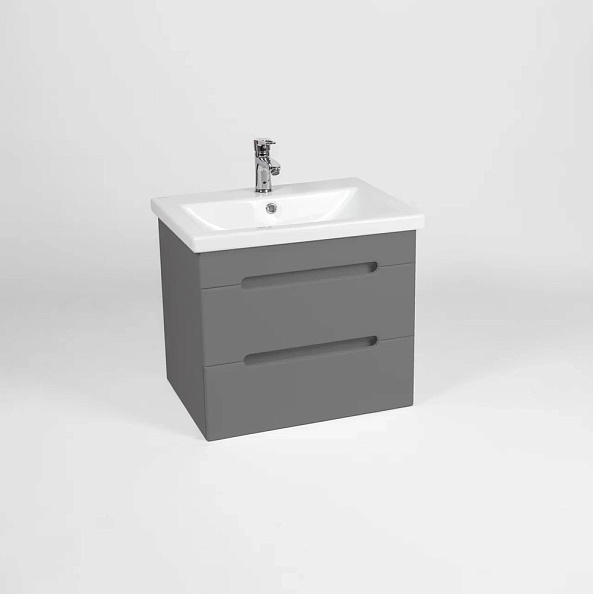 Тумба VIANT "Марсель" COMO 60 2 ящика подвесная графит 430х560х500 (VMAR60COG-T2YP)