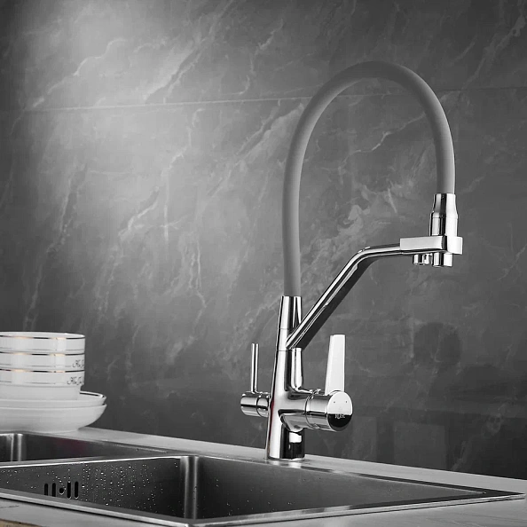 Смеситель для кухни Rose R558, хром