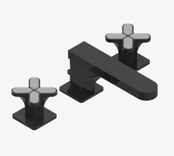 Смеситель для раковины THG Profil Lalique clear crystal with lever, Black ceram (A6G D30 151)