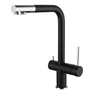 Смеситель для кухни с подключением фильтра Rivelato Lugano 1523513, антрацит/хром
