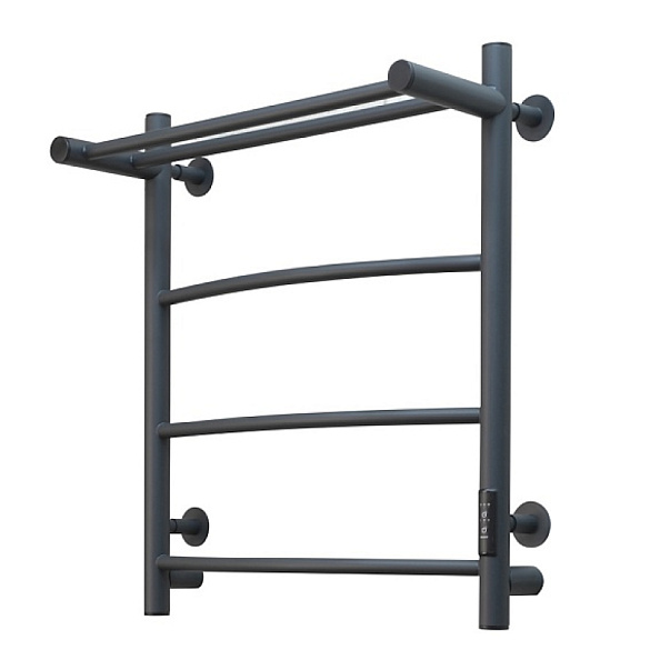 Полотенцесушитель электрический с полочкой (лесенка) Тругор Пэк сп 5 П 60х50 см, графит