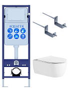 Set AQUATEK ЕВРОПА New-017 3в1 (рама AQUATEK INS-0000017+крепление KKI-0000002 + унитаз AQ1106L-00+тонкое сиденье с механиз)