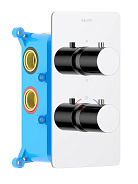 AQ1393CR ЕВРОПА термостатический смеситель для ванны 3 режима (внешняя и скрытая часть)