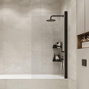 Шторка на ванну распашная Terminus Ното 150х70, черный