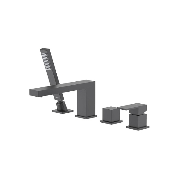 Смеситель на борт ванны AQUATEK ЛИБРА, на 4 отв., матовый черный AQ1648MB