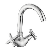 Смеситель Splenka S80.13 для раковины вентильный С-образный поворотный излив, хром