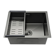 Кухонная мойка с коландером GAPPO GS5040-6, оружейная сталь