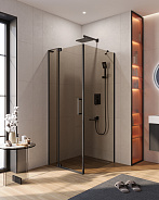 Душевой уголок Cezares Slider 80x80x195 мм, прямоугольный, nero (SLIDER-AH-1-80-80/90-BR-NERO)