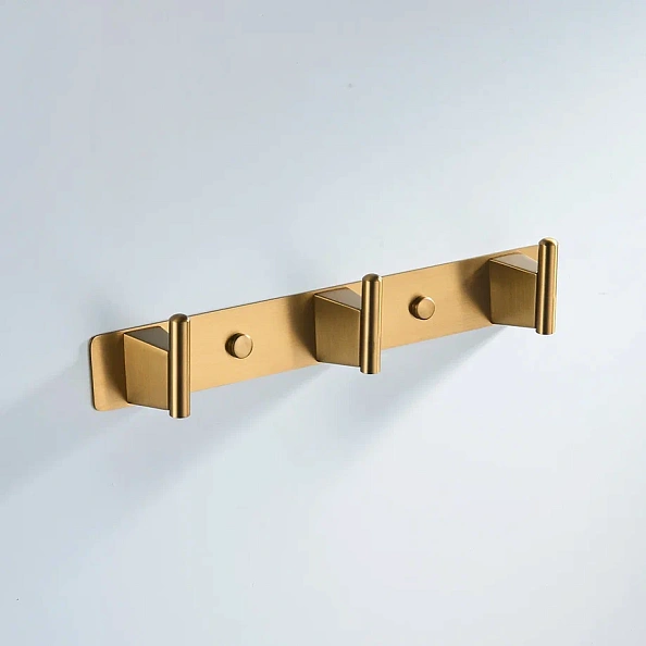 Планка с 3 крючками Shevanik SG5731G, золотой сатин