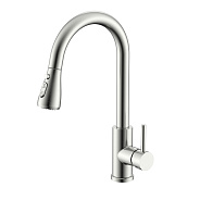 Смеситель Splenka S203.49.05 для кухни 2-х режимный поворотный выдвижной излив, сатин