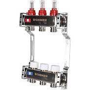 Коллектор Rommer 1"x3/4" на 3 контура с расходомерами (нерж. сталь) (RMS-1200-000003)