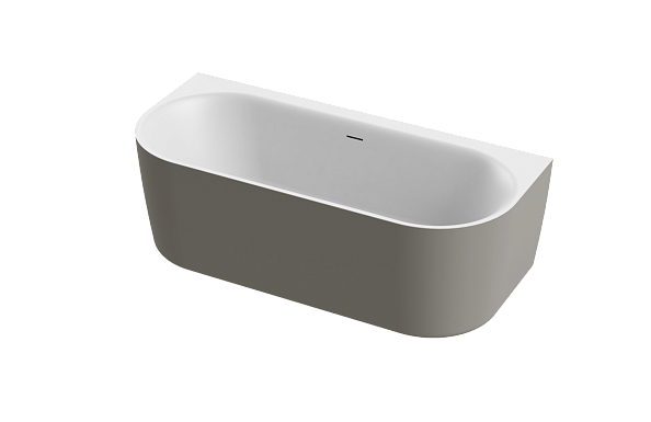 Акриловая ванна Cezares Metauro 180х80, Серый матовый (METAURO-INT-Wall-180-80-60-G-W-MATT)