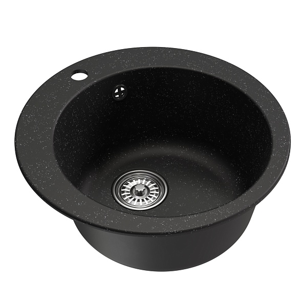 Мойкa MIXLINE ML-GM13 круглая  черная (308) 495мм (глуб. чаши 200) NEW (551890)