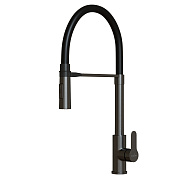 Смеситель для кухни 35k MIXLINE МЛНС-0402Г (MLSS-0402BL)черн.гиб. изл магнит, п/гайку ЧЕРНЫЙ ГРАФИТ (556021)